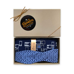 Bourbon Row Bow Tie + Sock Gift Set | Navy + Denim