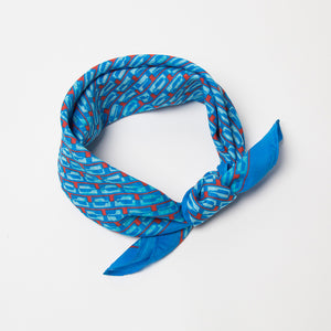 Bourbon Row© Neckerchief | Brilliant Blue + Red made of silk-cotton