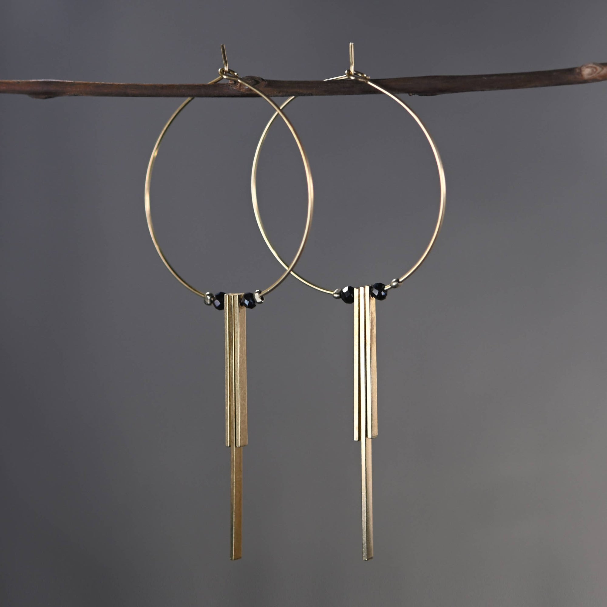 35mm Hoop with 3 Bars & Copper Shiny Beads