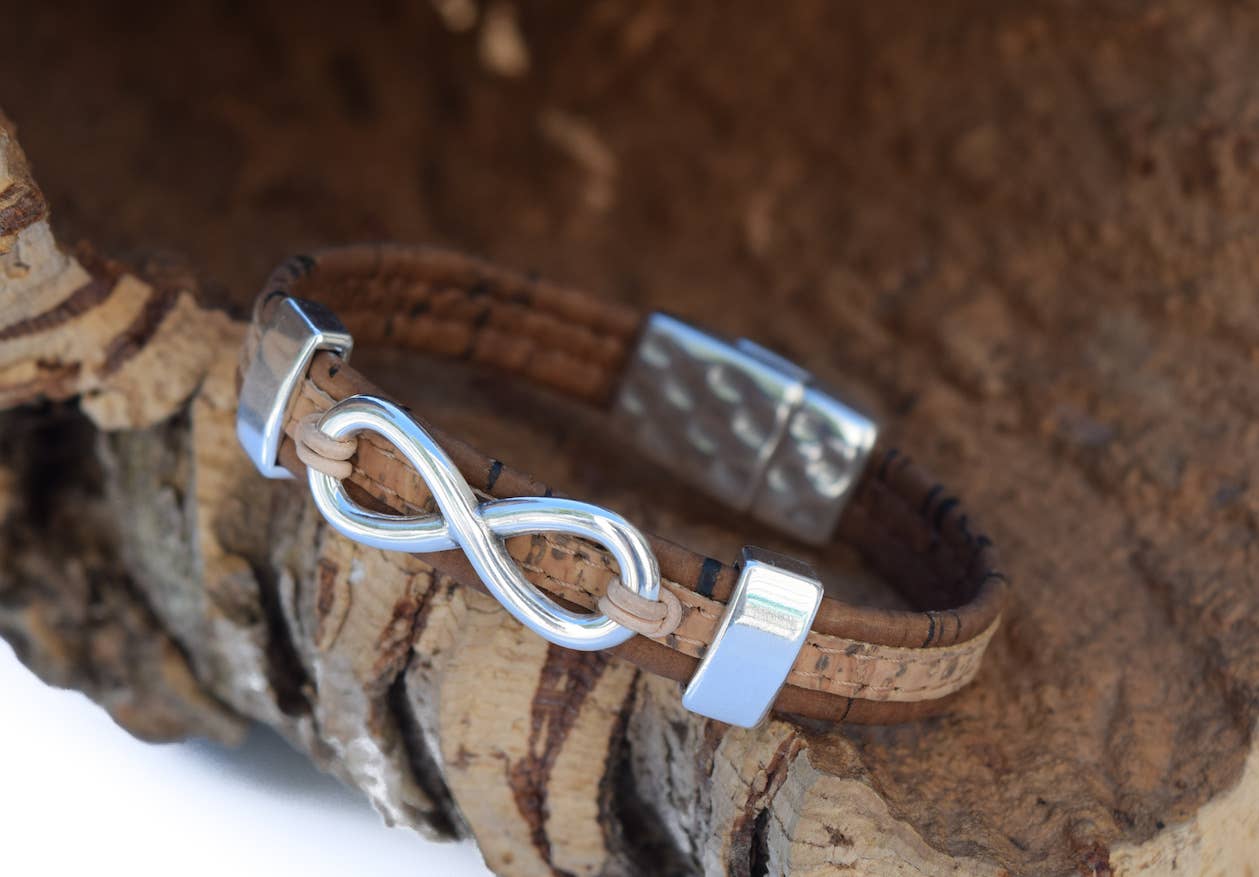 Cork Infinity Bracelet-Two Toned