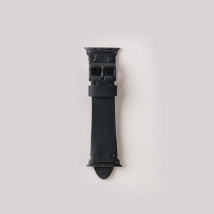 Apple Leather Watch Band | Black | Perforated Design