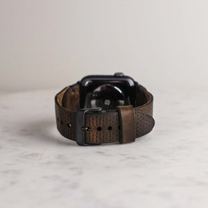 Apple Leather Watch Band | Brown | Perforated Design