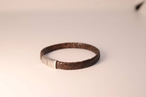 Braided Leather Bracelet with Silver Lock