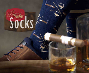 Cigar & Whiskey Socks | Navy + Tan