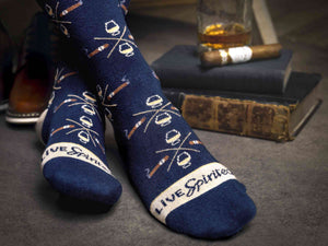 Cigar & Whiskey Socks | Navy + Tan