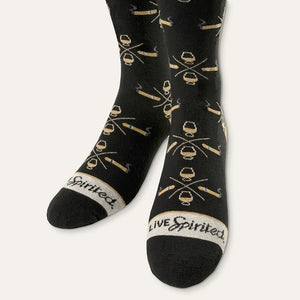 Cigar & Whiskey Socks | Black + Tan