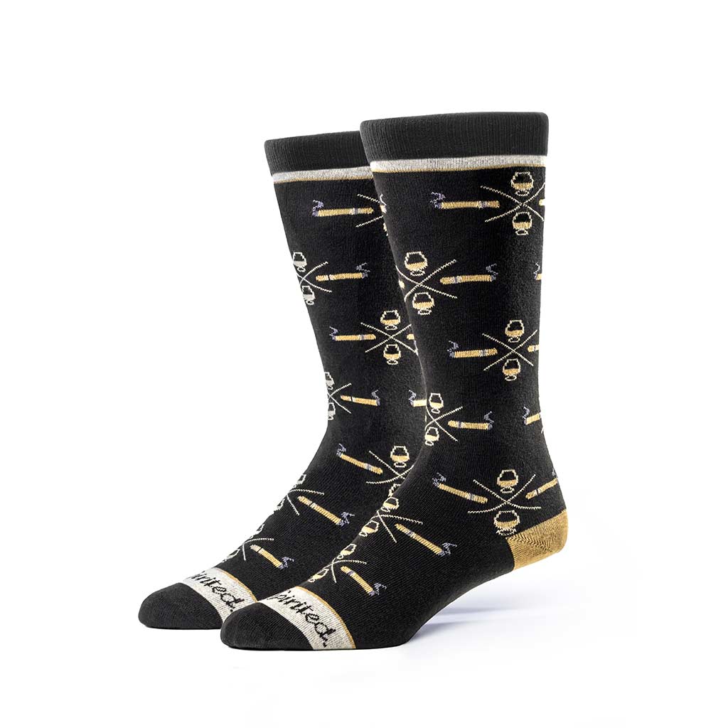 Cigar & Whiskey Socks | Black + Tan