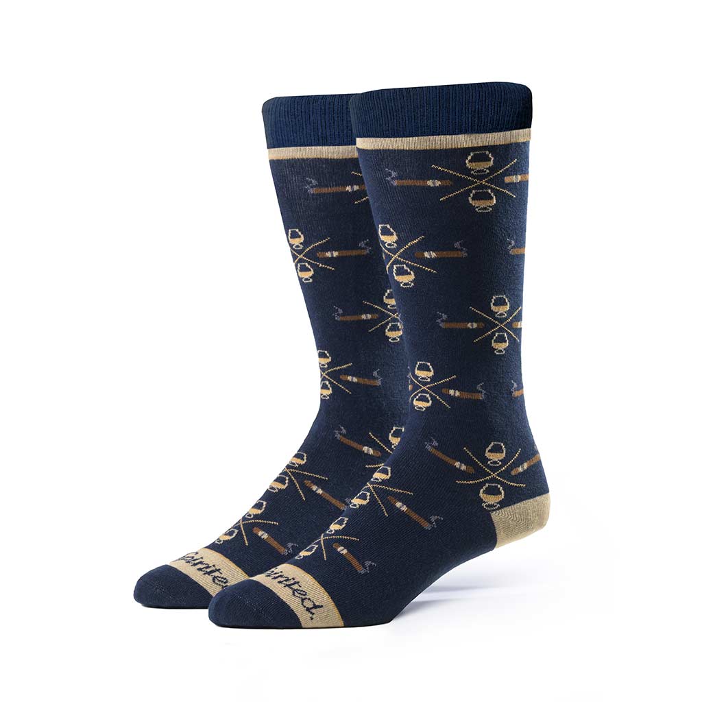 Cigar & Whiskey Socks | Navy + Tan