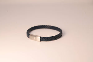 Braided Leather Bracelet with Silver Lock