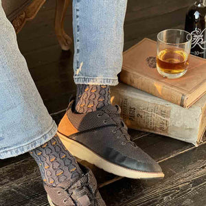 Whiskey Glasses Socks | Gray + Navy