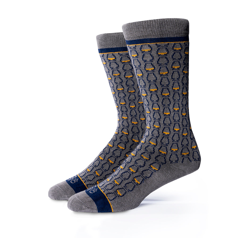 Whiskey Glasses Socks | 3-pack | Gray + Navy