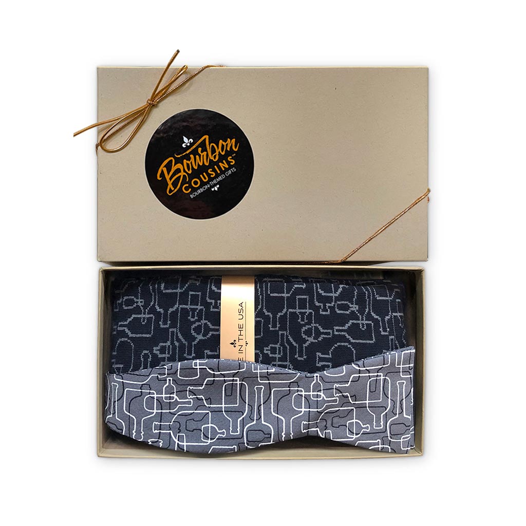 Bourbon Days Bow Tie + Sock Gift Set | Gray + Black