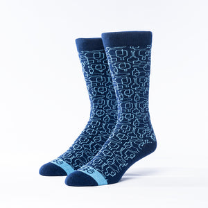 Bourbon Row Tie + Sock Gift Set | Navy + Arctic Blue