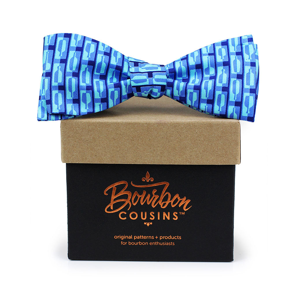 Bourbon Row© Bow Tie | Navy + Arctic Blue on gift box