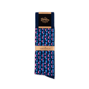 Bourbon Row© Socks |  Navy + Pink