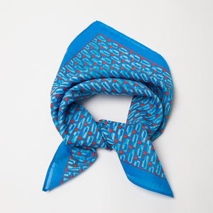 Bourbon Row© Neckerchief | Brilliant Blue + Red made of silk-cotton