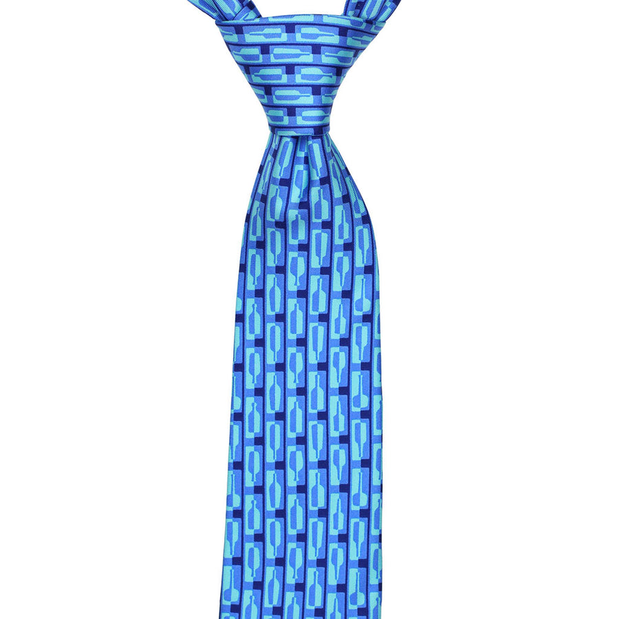 Bourbon Row© Necktie | Navy + Arctic Blue on gift box