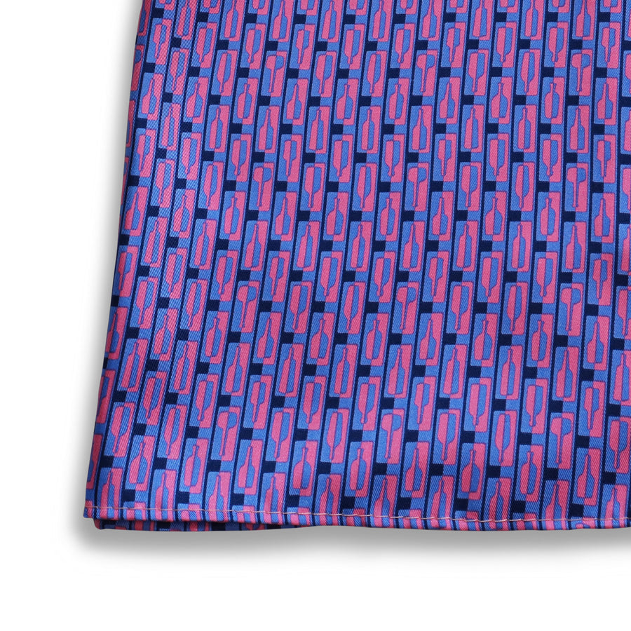 Bourbon Row© Pocket Square | Navy + Pink