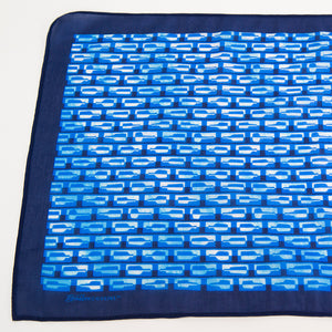Bourbon Row © Scarf | Navy + Royal Azure Blue + Watercolor Wash made of silk-cotton