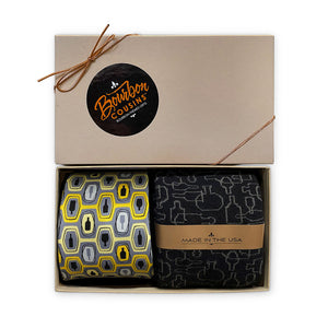 Bourbon Fest Tie + Sock Gift Set | Gold + Gray