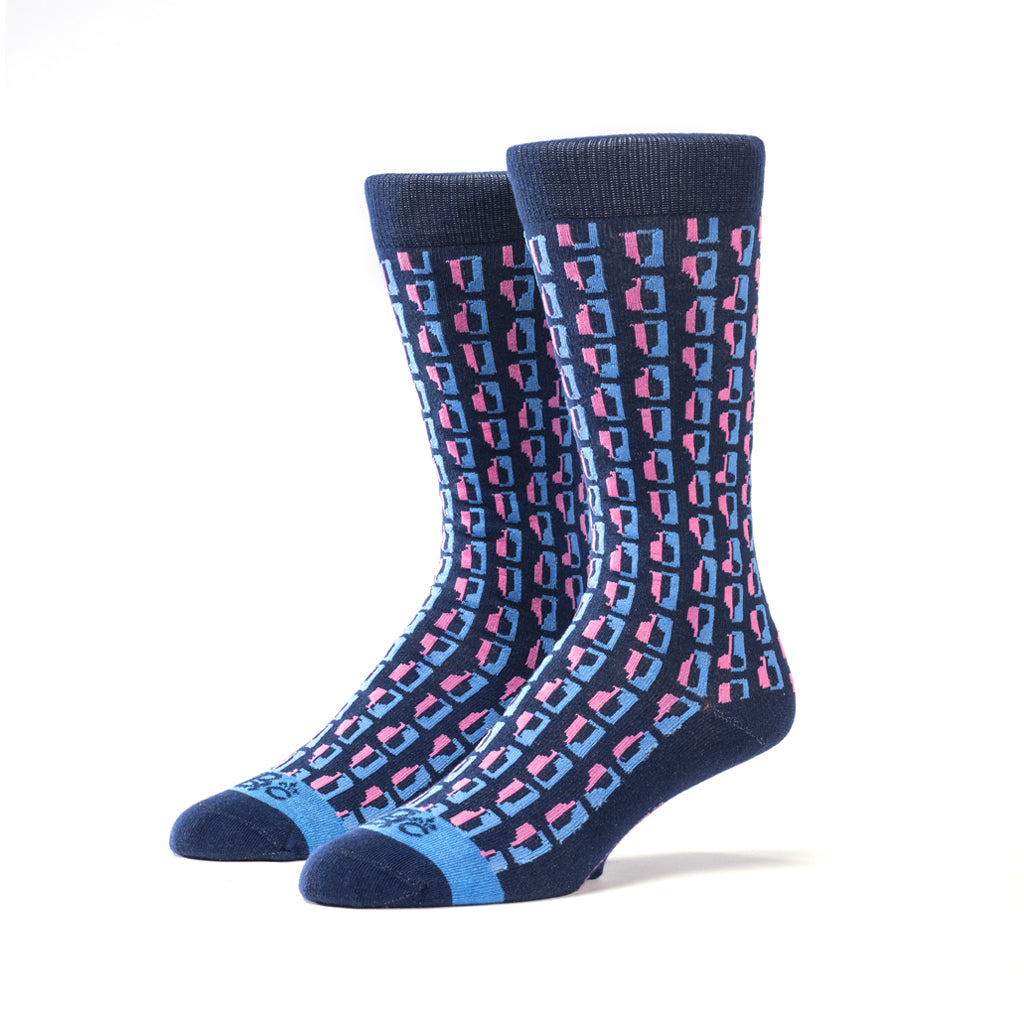 Bourbon Row© Socks |  Navy + Pink