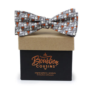 Copper Pot Stills© Bow Tie | Gray + Copper on gift box