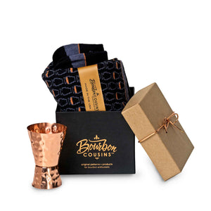 Copper Jigger + Whiskey Glasses Sock Gift Set