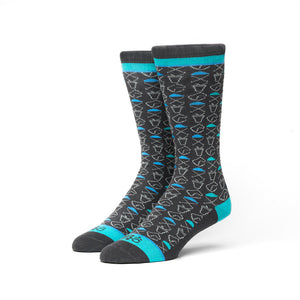 A Day at the Track© Socks | 3-pack | Gray + Aqua