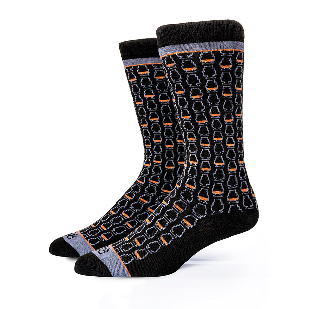 Whiskey Glasses Socks | Black + Copper