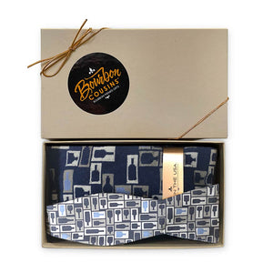 Retro Bourbon  Bow Tie + Sock Gift Set | Navy + Gray