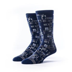 Retro Bourbon  Bow Tie + Sock Gift Set | Navy + Gray