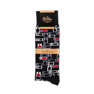 Retro Bourbon© Socks | Black + Red