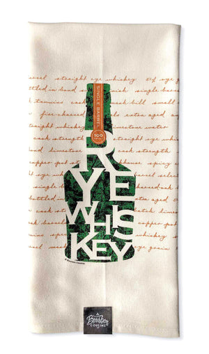 Rye Whiskey Lovers Bar Towel + Copper Jigger Gift Set